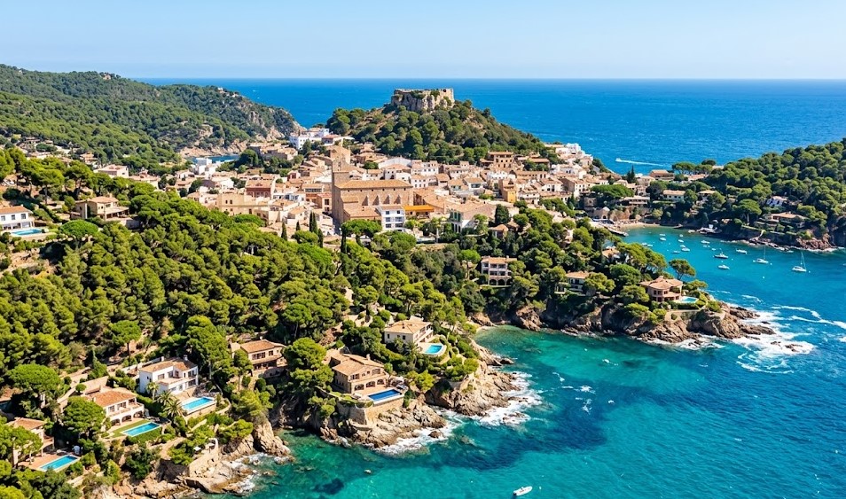 Vistas de las calas de Begur, el Castillo y el entorno de la Costa Brava en el Baix Empordà